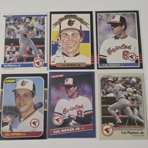 Cal Ripken Jr. Baseball Card Lot - 80s Baltimore Orioles Fleer Donruss Leaf